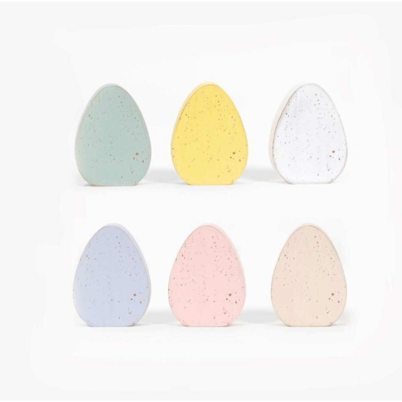 Robin Eggs | Cottontail Collection | Chunky wood shape set of six | 35006