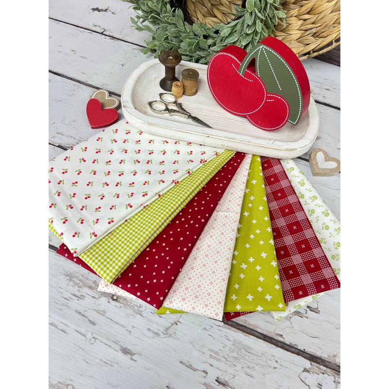 Cherry Bundle Curated by Primrose Cottage – 7 Piece Fat Quarter Bundle