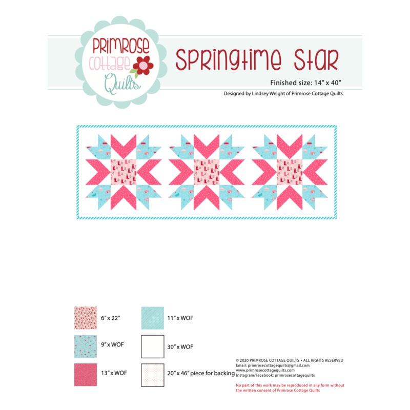 Springtime Star – by Lindsey Weight of Primrose Cottage Quilts – Quilt PDF Pattern