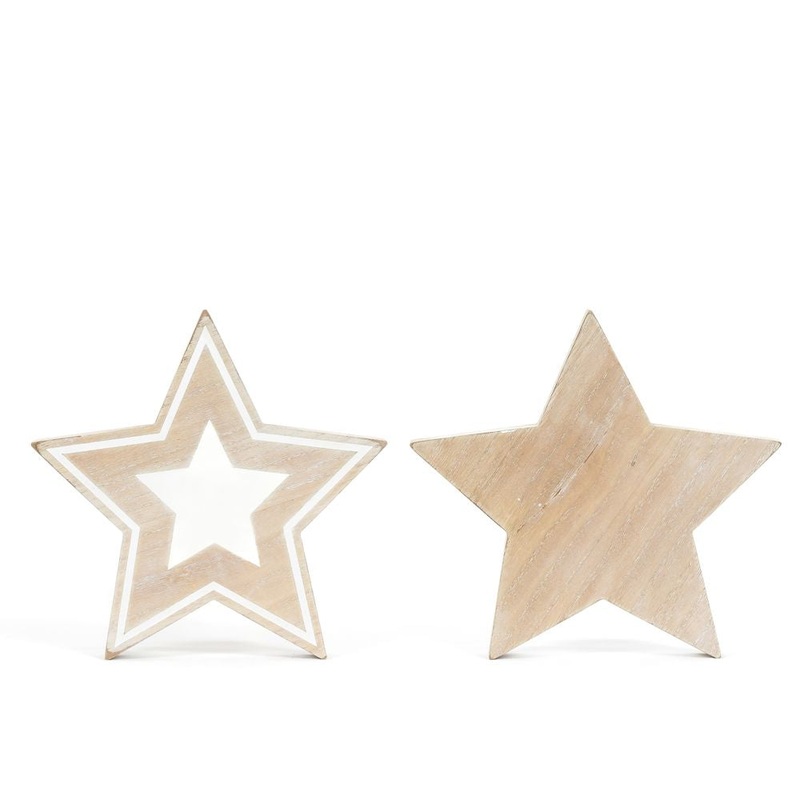 Star (natural/white) | Peaches, Cream & The American Dream Collection | 8x8x1 chunky wood shape | 45165