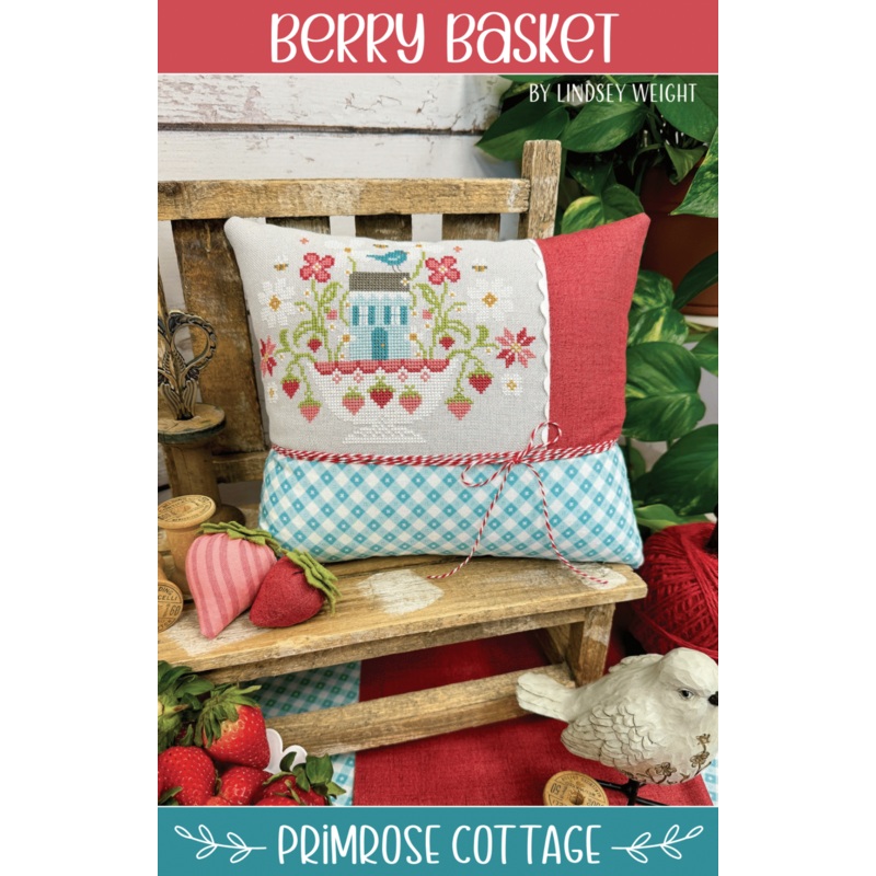 Berry Basket Cross Stitch by Lindsey Weight of Primrose Cottage Stitches – PAPER Pattern