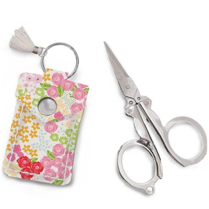 Leather Scissor Pouch Picnic Florals