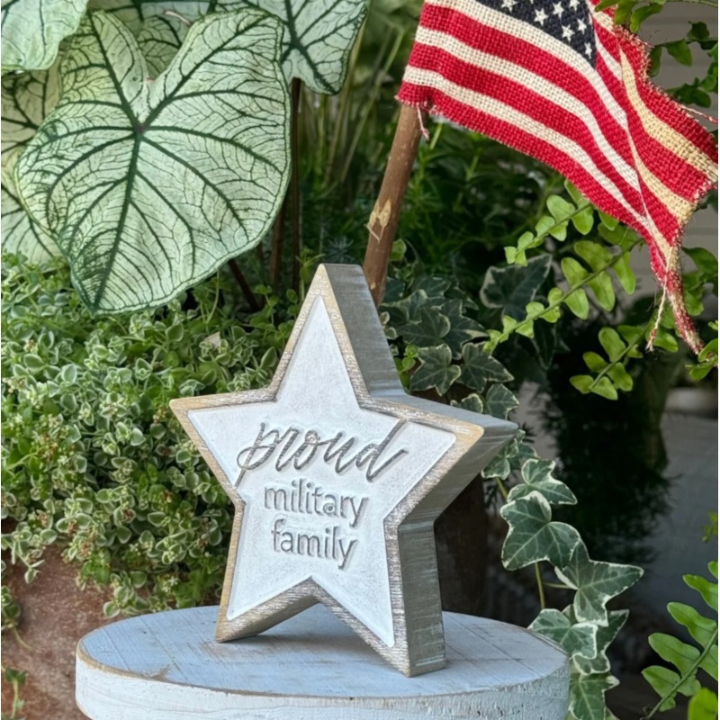 Military Family Carved Star | Collins Painting & Design | PS-8429