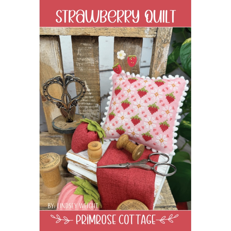 Strawberry Quilt Cross Stitch by Lindsey Weight of Primrose Cottage Stitches – PAPER Pattern
