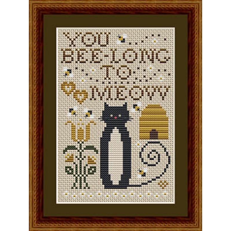 You Bee-long To Meow Cross Stitch by Happiness Is Heartmade – Paper Pattern