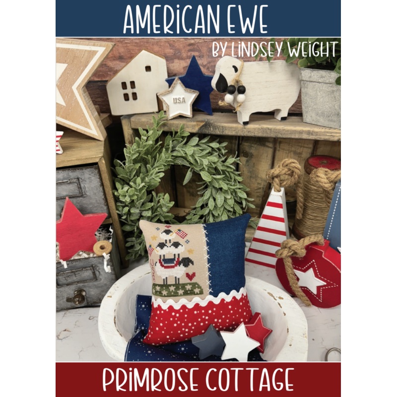 American Ewe Cross Stitch by Lindsey Weight of Primrose Cottage – PAPER Pattern