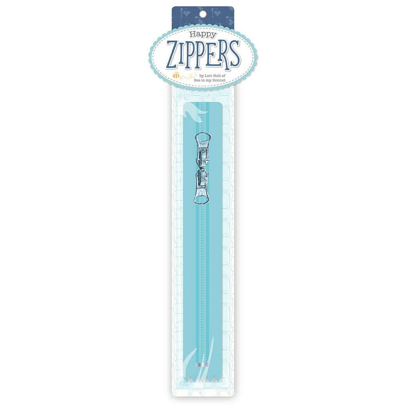 Lori Holt 16 Happy Zipper|Aqua|Coral|Denim|Gray|Red