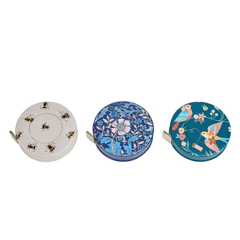 Retractable Tape Measures – Bee, Bird, Floral Woodblock