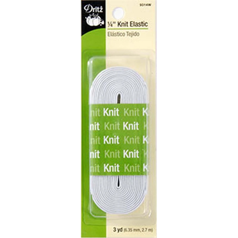 White Knit Elastic 1/4in x 3yds