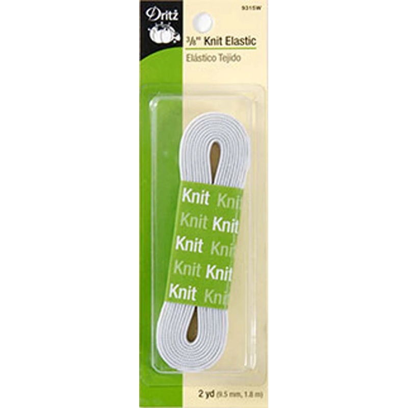 White Knit Elastic 3/8in x 2yds