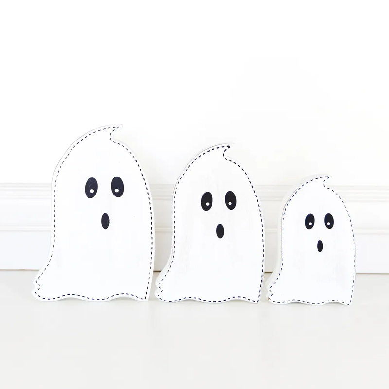 Ghosts (set of 3) | The Adams Family Collection | 5×8, 5×7, 4x6x1 wood cutout ghosts set of three | 50293