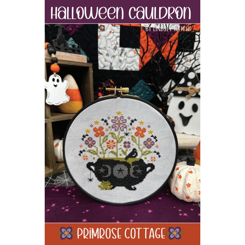 Halloween Cauldron Cross Stitch by Lindsey Weight of Primrose Cottage – PDF Pattern
