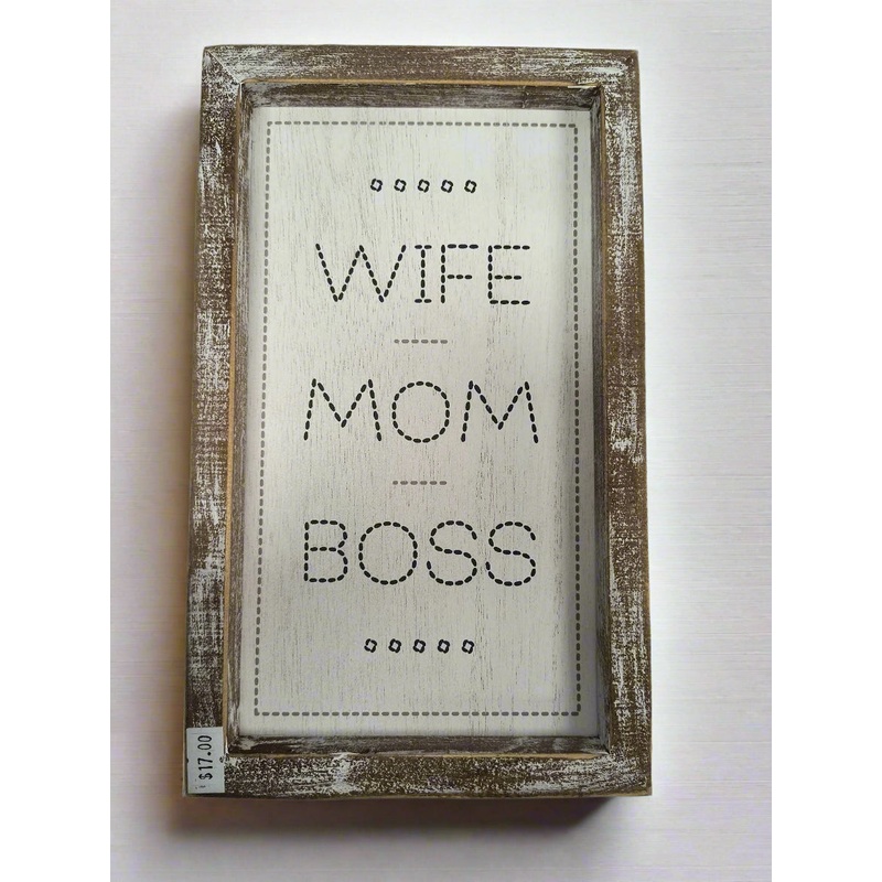 Mom/Motherhood | 10x6x1.5 reversible wood frame sign