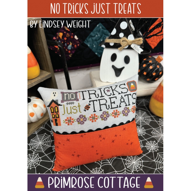 No Tricks Just Treats Cross Stitch by Lindsey Weight of Primrose Cottage Stitches – PDF Pattern