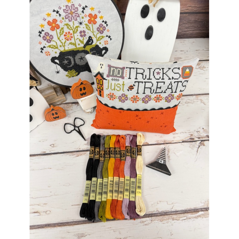 No Tricks Just Treats & Halloween Cauldron Floss Pack Only By Lindsey Weight of Primrose Cottage