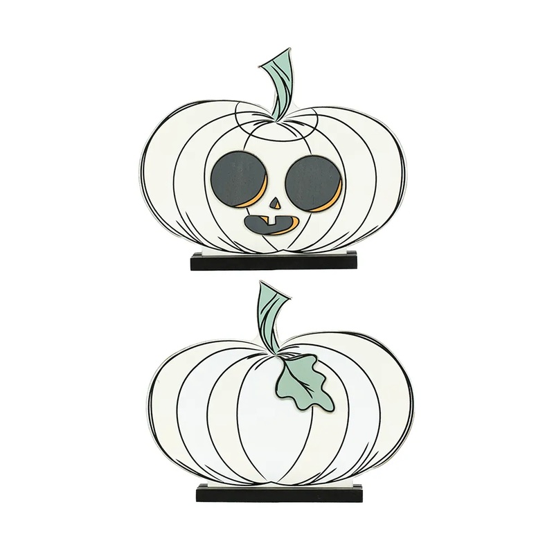 Pumpkin | Sweet & Spooky Collection | 12x10x2 reversible chunky wood shape | 55321