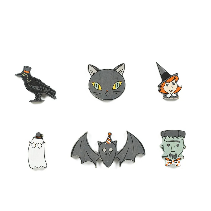 Spooky | Sweet & Spooky Collection | 4x2x.25 wood shape set of 6 | 55331
