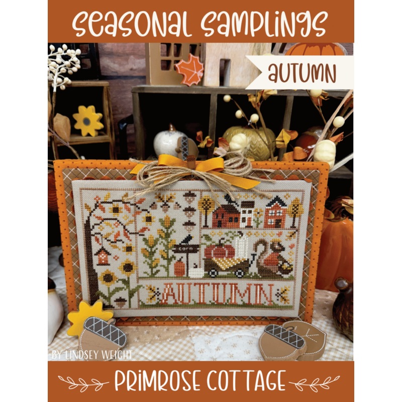 Seasonal Sampling: Autumn Cross Stitch by Lindsey Weight of Primrose Cottage – Paper Pattern