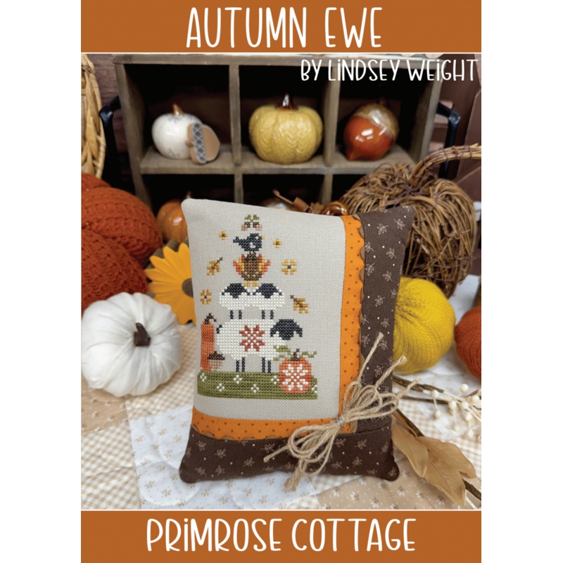 Autumn Ewe Cross Stitch by Lindsey Weight of Primrose Cottage – Paper Pattern