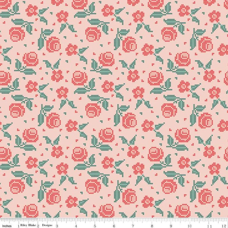Afternoon Tea | C14033 | Stitched Flowers – Peaches ‘n Cream