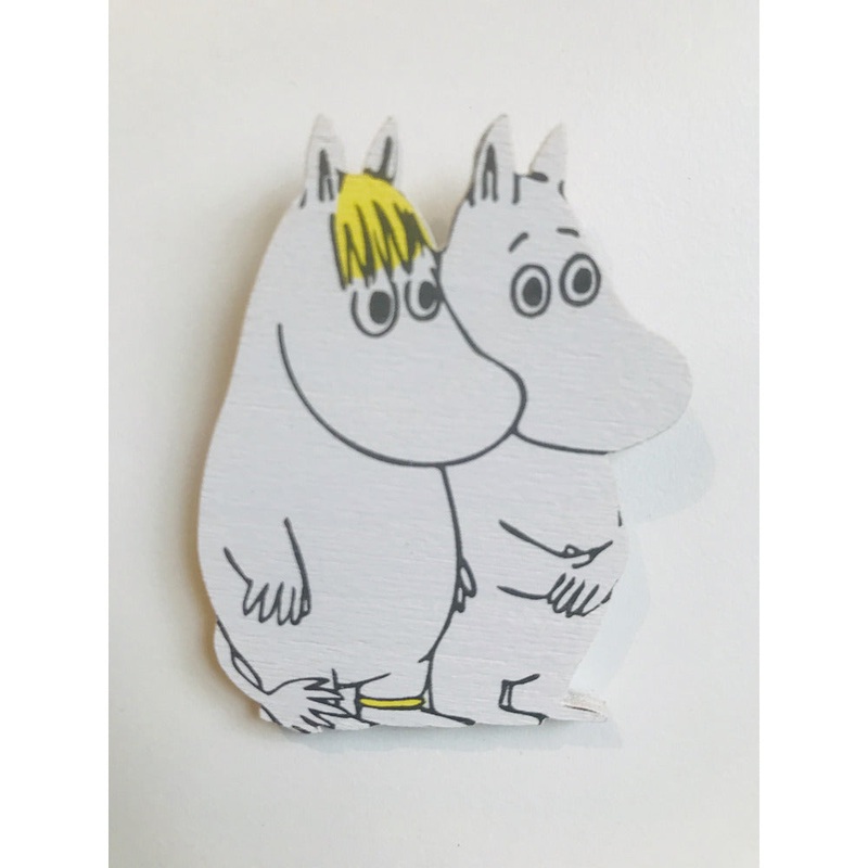 Wooden Keyring Moomintroll and Snorkmaiden