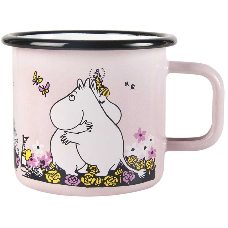 Moomin Enamel Mug 3.7 dl Moomin Hug Pink