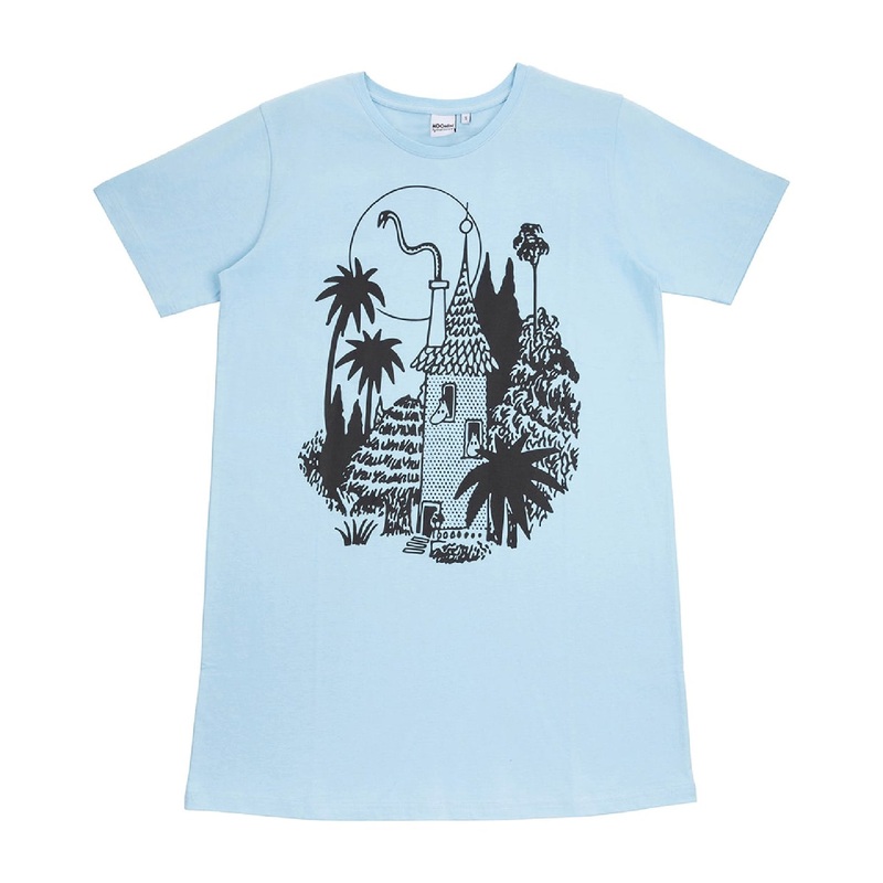 Moomin Adult Nightgown Moomin House Light Blue