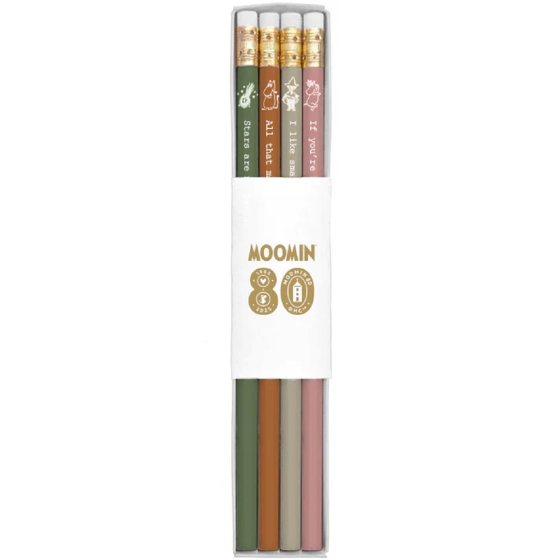 Moomin 80 Pencils Set Quotes 4 pcs