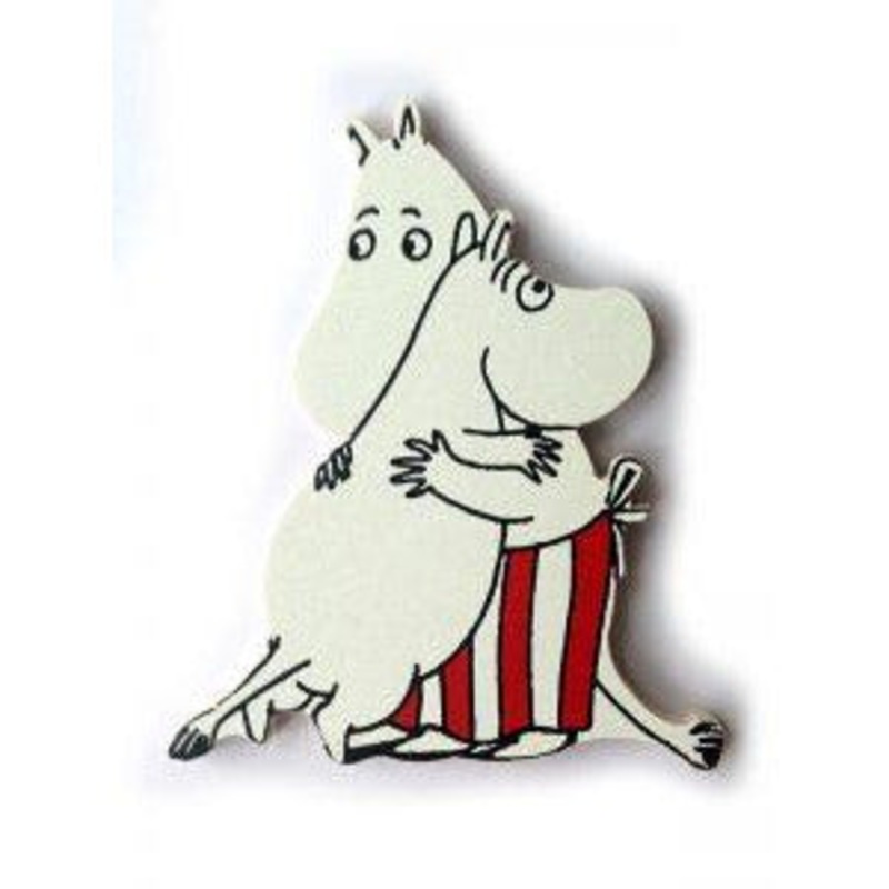 Wooden Brooch Moominmamma And Moomintroll Hugging