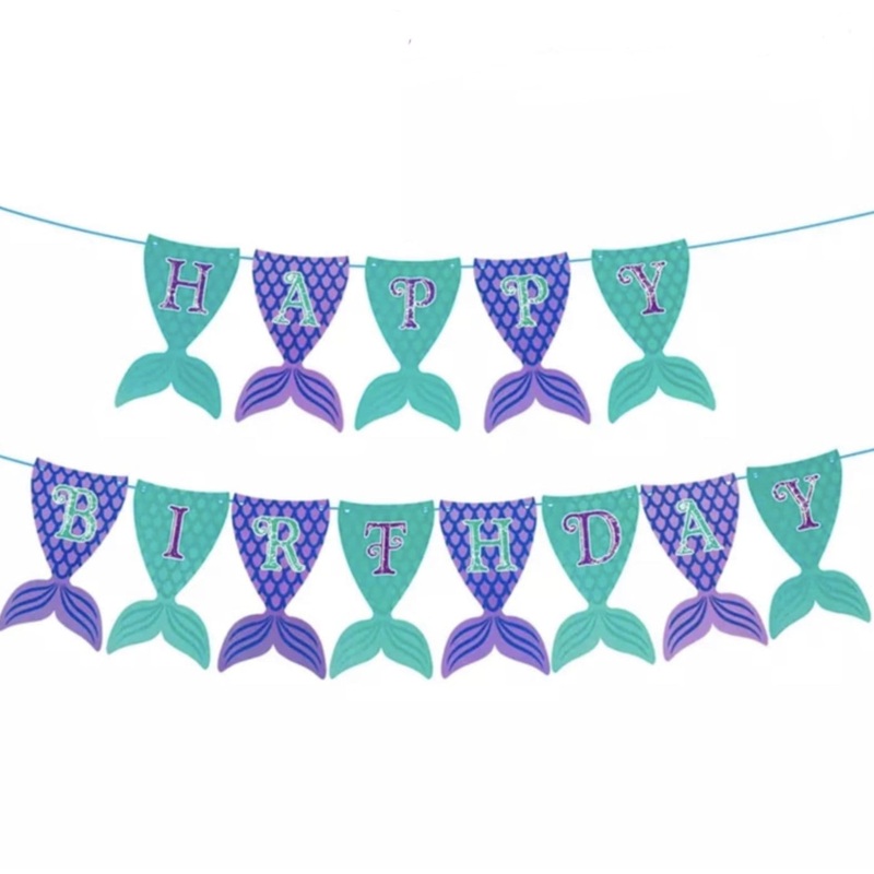 Paper Banner Mermaid|Turquoise / Green|Blue / Green