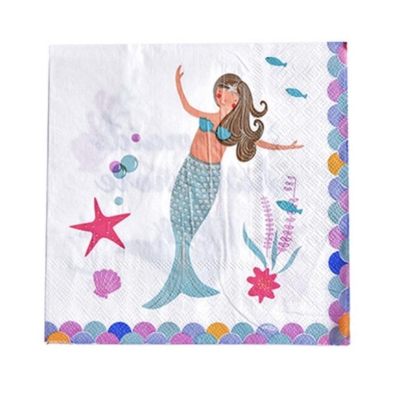 Paper Napkin Mermaid|Pink|Blue