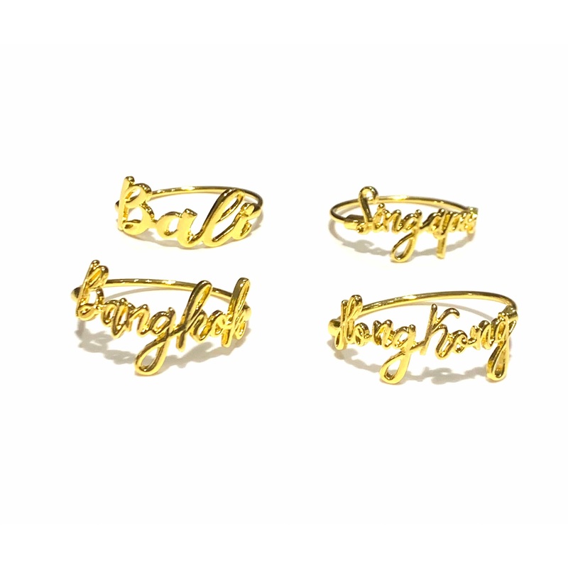Cities Napkin Rings – set of 4