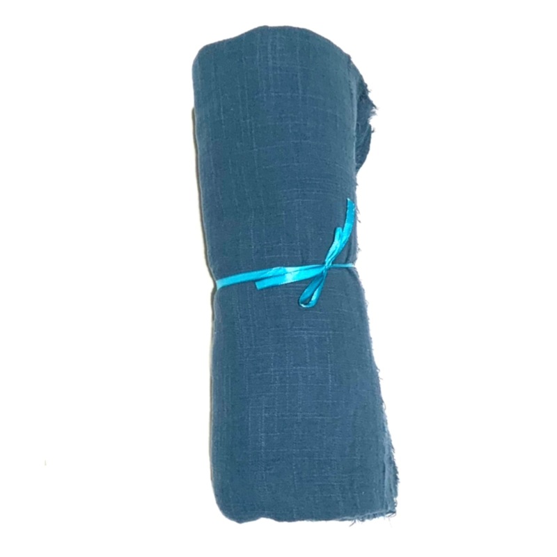 Gauze Table Runner Fiona 4.7 meters – Petrol Blue