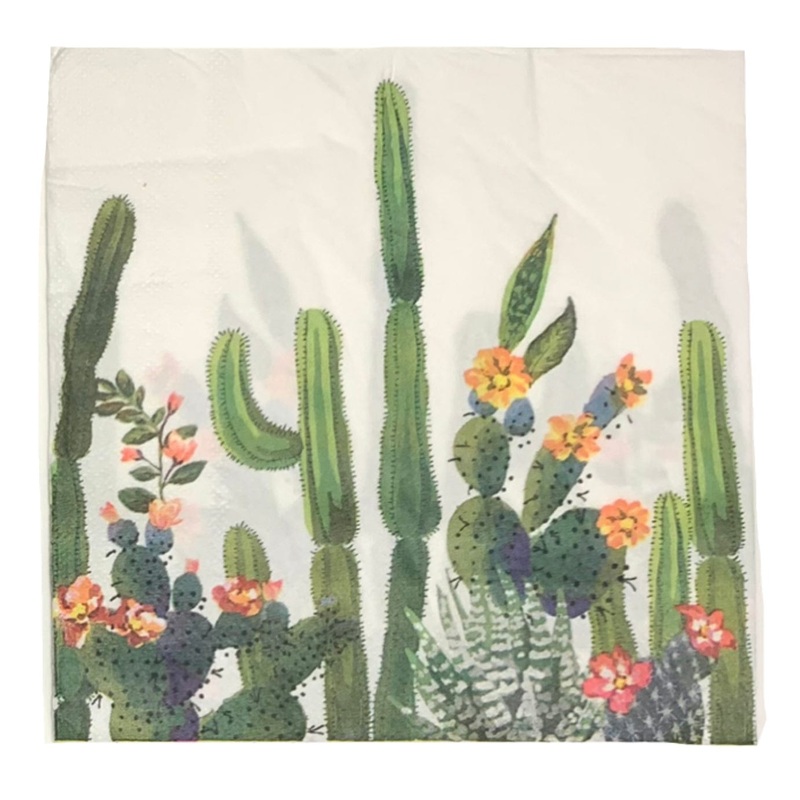 Paper Napkins Green Cactus
