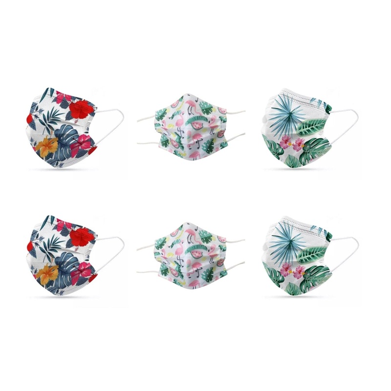 Flamingo & Flowers Mask Adult Size