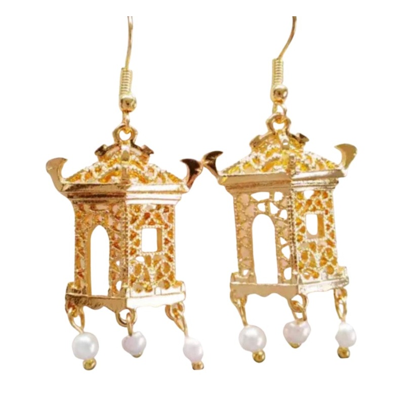 Gold Pagoda Earrings