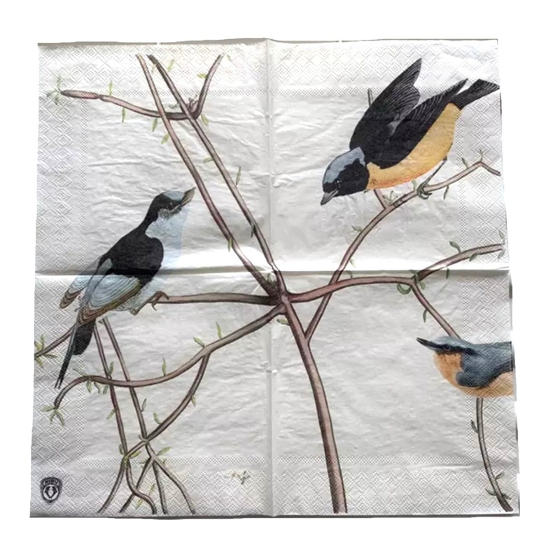 White Birds Paper Napkins
