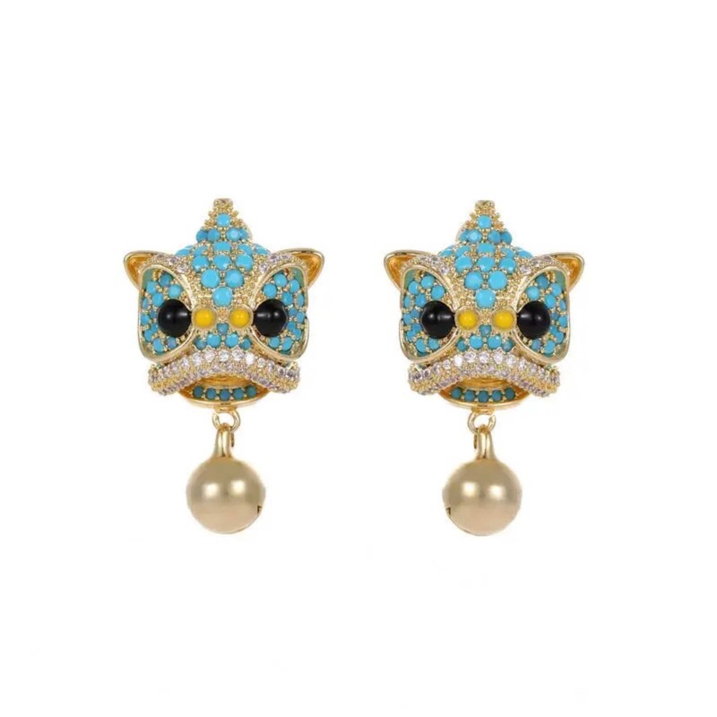 Bell Lion Earrings – 4 models|Turquoise|Multi|Purple|Red & Green