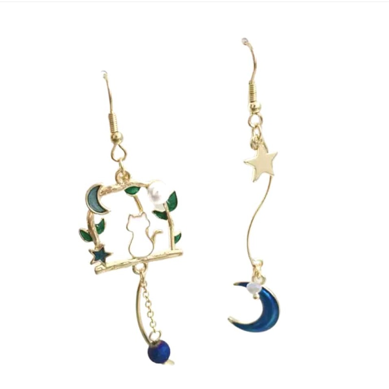 Cat & Swing Earrings Enamel