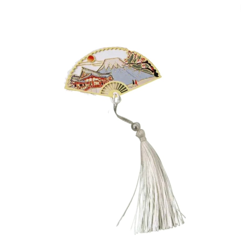 Folding Fan Tassel Bookmark|White|Lavender|Green|Blue|Red