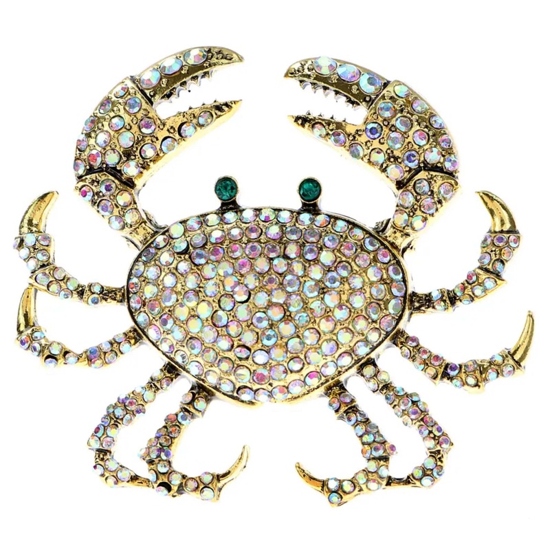Gold Crab Brooch