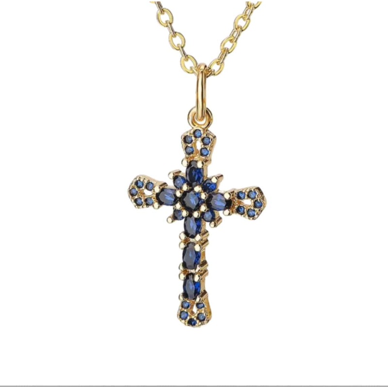 Gold Cross Necklace Therese – 5 colours