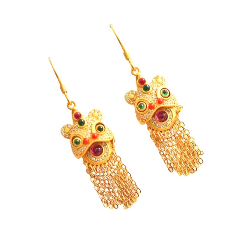 Lion Earrings Gold