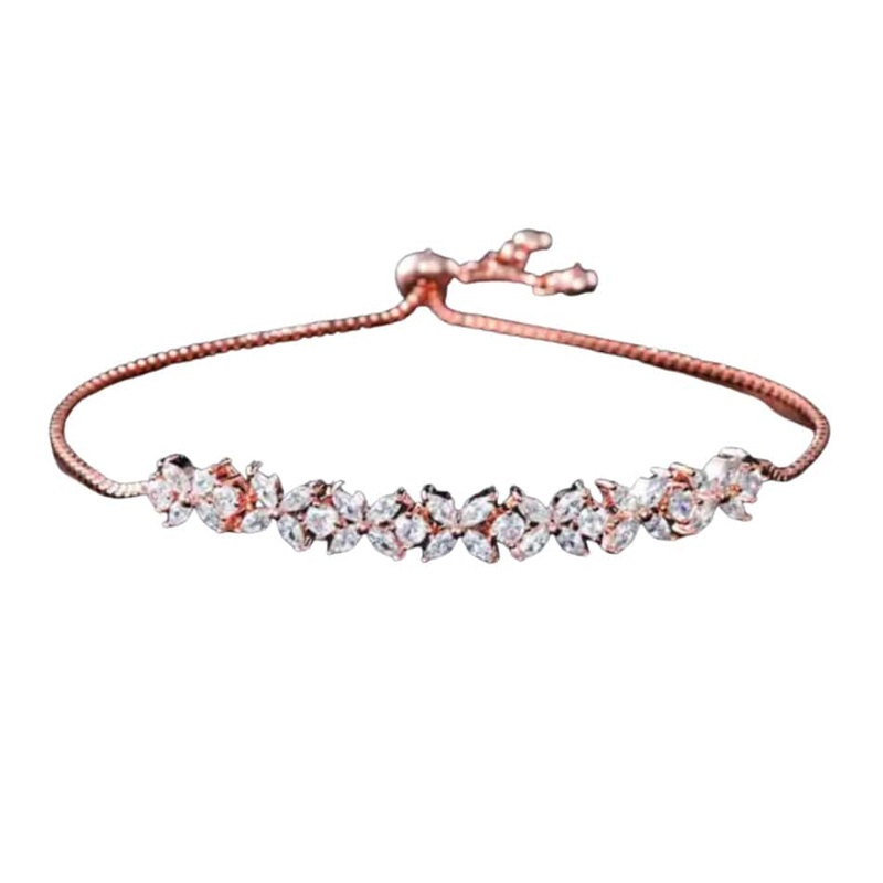 Pretty Leaves Rope Rose Gold Bracelet
