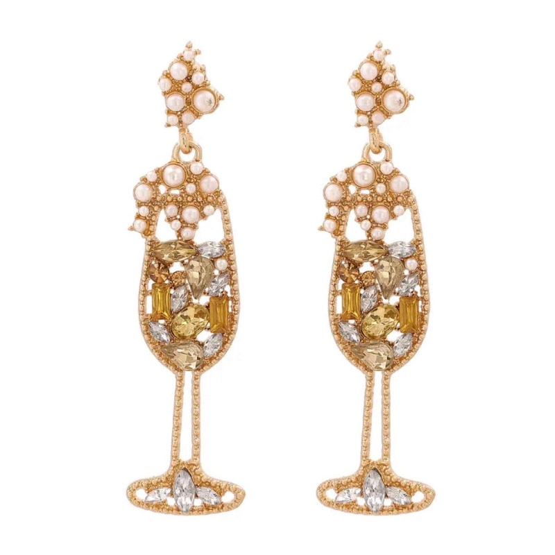 Rhinestones Earrings – Bottles & Glasses