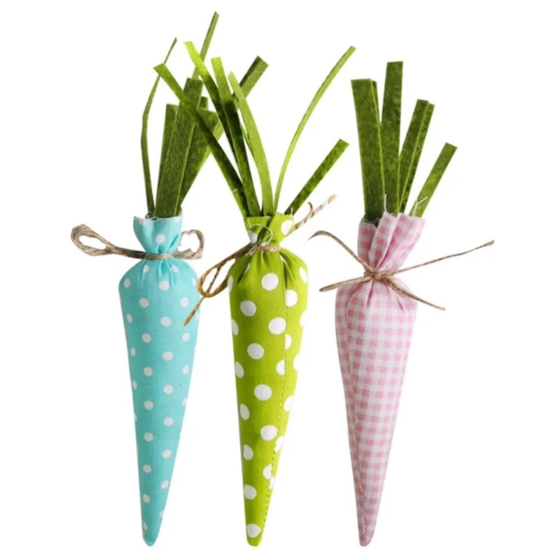 Fabric Carrot  decor – set of 3