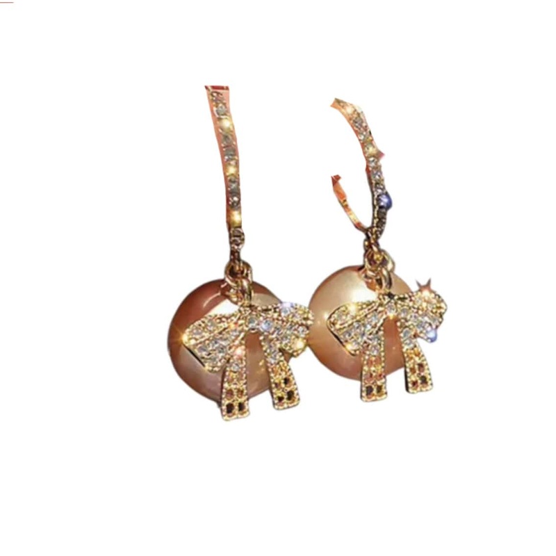 Gold Ball & Bow Earrings