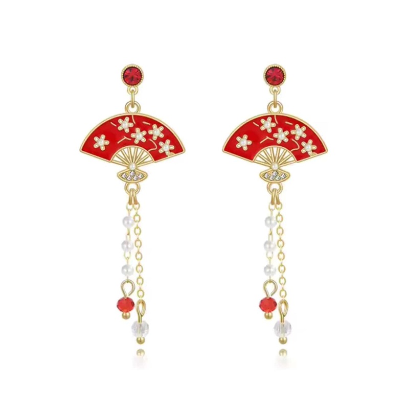 Chinese Fan Red Earrings – 2 models