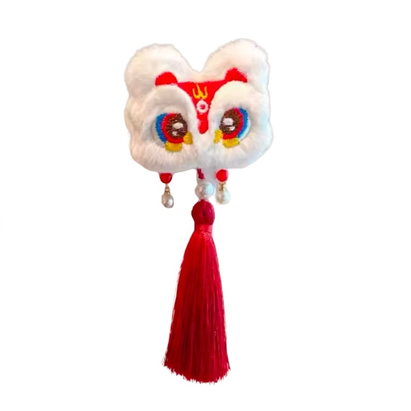 CNY Plush Lucky Lion Hair Clip – 1 piece