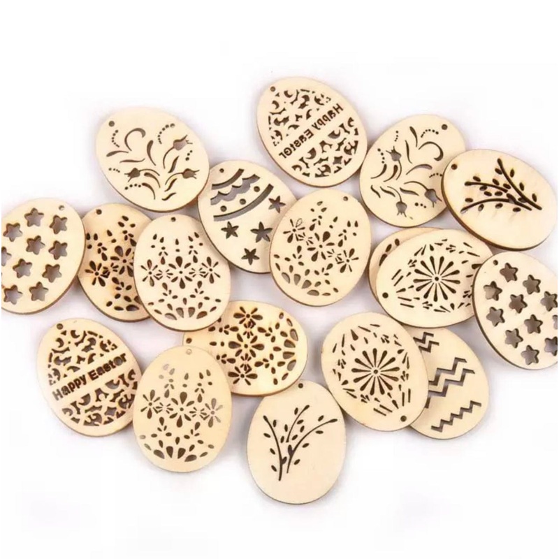 Easter Ornements – pack of  24 wooden eggs